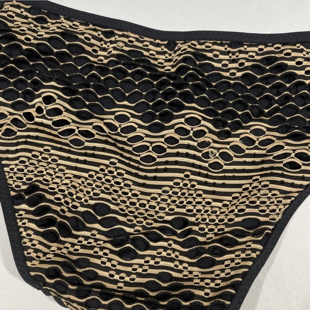 NEW Becca [‎ XS ] Reveal Hipster Bikini Bottoms in Black/Tan